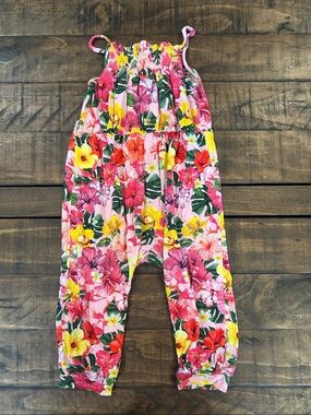 Posh Peanut 18-24M Pink Tropical Floral Romper 🌸